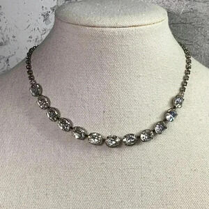 Rhinestone Bling Necklace with Large Rhinestones Vintage 1950’s